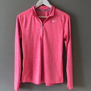 Nike DriFIT Spandex Quarter Zip- Neon Orange